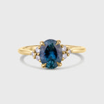 7-Stone Oval Sapphire and Round Diamond Engagement Ring