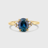 7-Stone Oval Sapphire and Round Diamond Engagement Ring