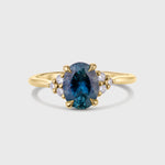 7-Stone Oval Sapphire and Round Diamond Engagement Ring