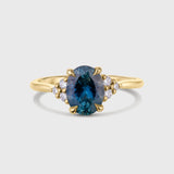 7-Stone Oval Sapphire and Round Diamond Engagement Ring
