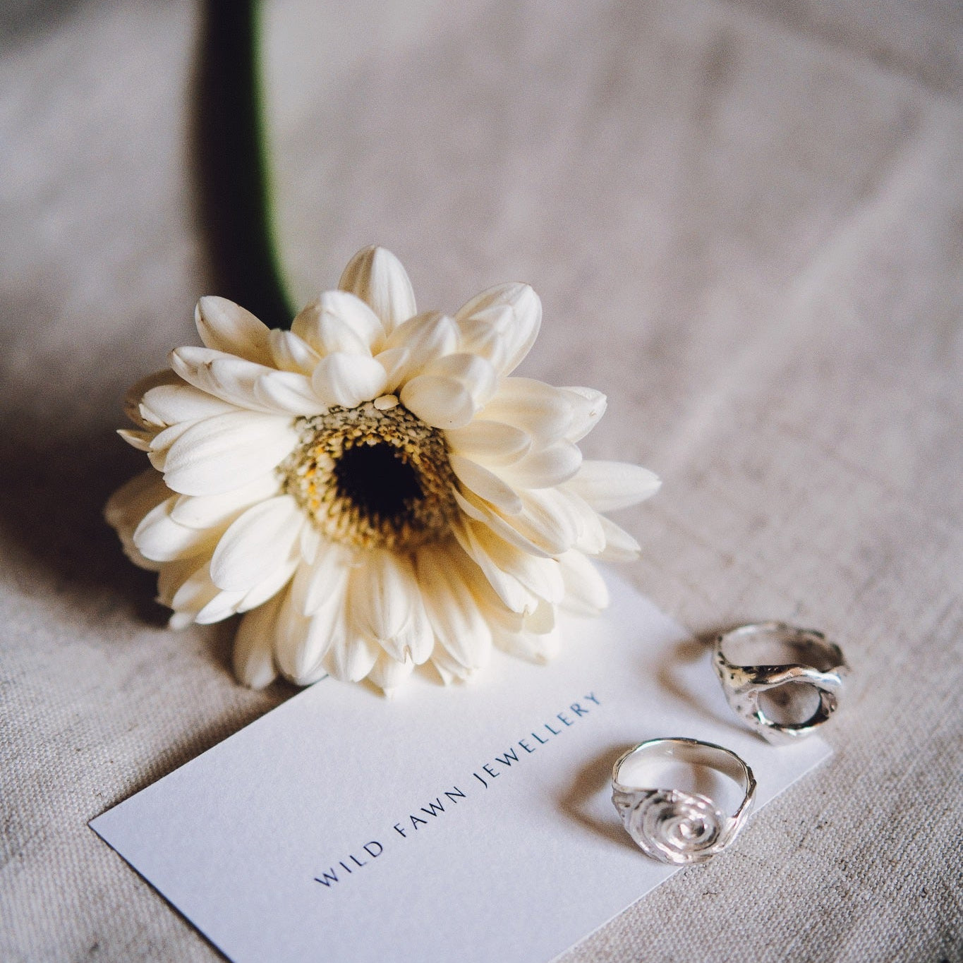 when is mothers day flower with silver rings on a neutral surface