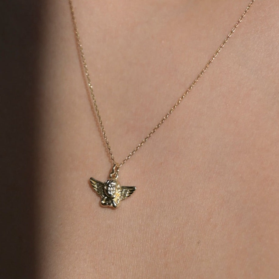 9ct Gold Cherub Pendant Necklace