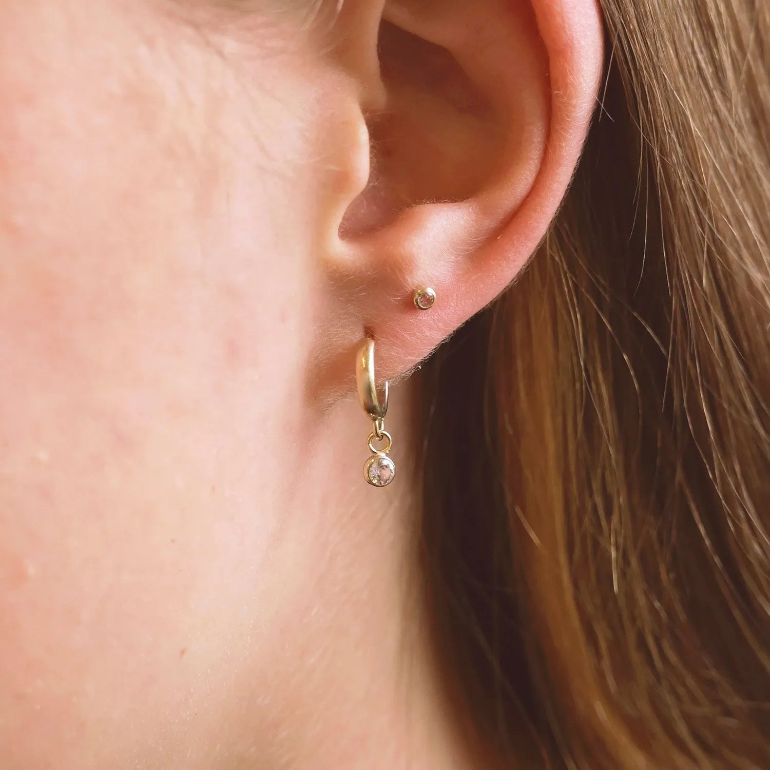 9ct Gold Dainty Diamond Earring Set