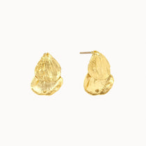 9ct Gold Flower Petal Drop Earrings