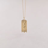 9ct Gold Goddess Aphrodite Rectangle Pendant Necklace