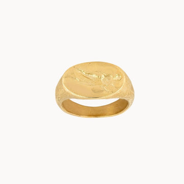 9ct Gold Goddess Signet Ring