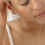 9ct Gold Hammered Large Circle Stud Earrings