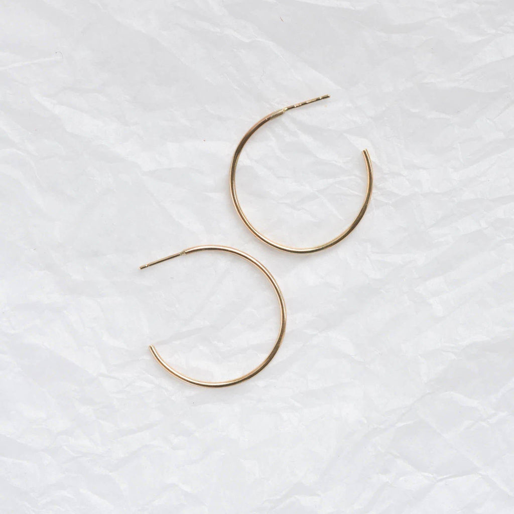 9ct Gold Large Delicate Hoop Earrings