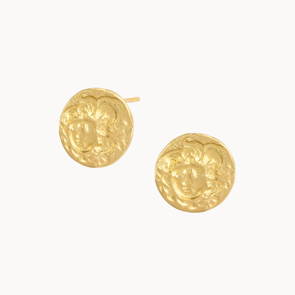 9ct Gold Medusa Stud Earrings