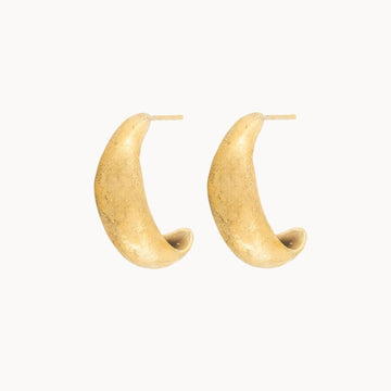 9ct Gold Organic Crescent Hoop Earrings