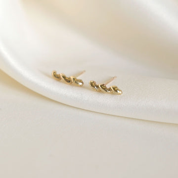 9ct Gold Revolution Bar Stud Earrings