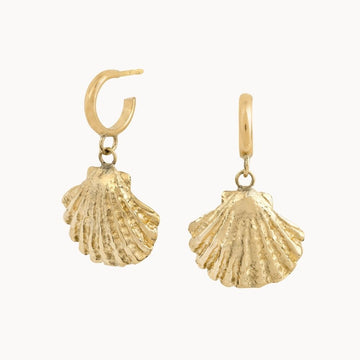 9ct Gold Seashell Hoop Earrings