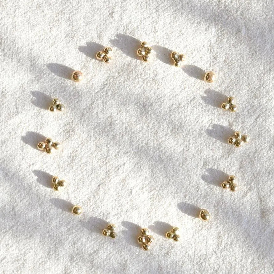 9ct Gold Triple Dot Stud Earrings