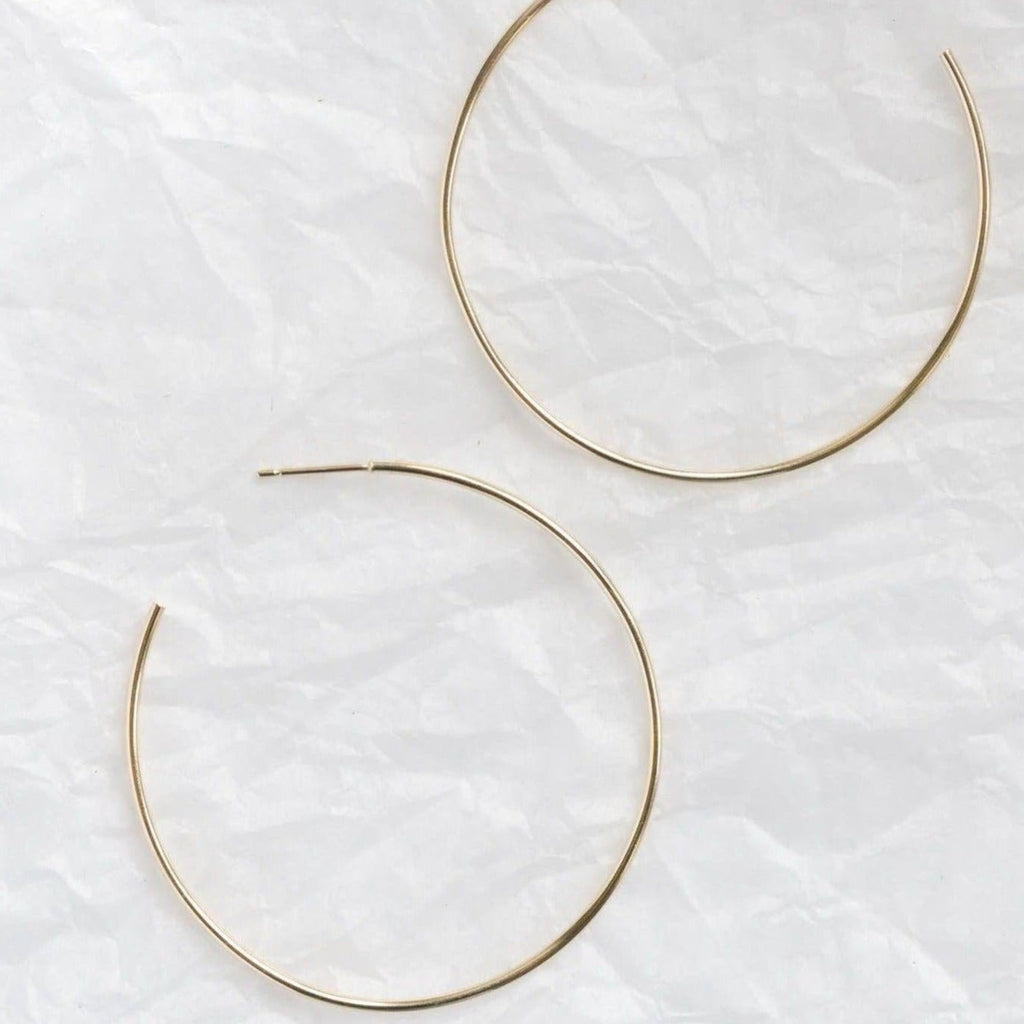 9ct Gold XL Delicate Hoop Earrings