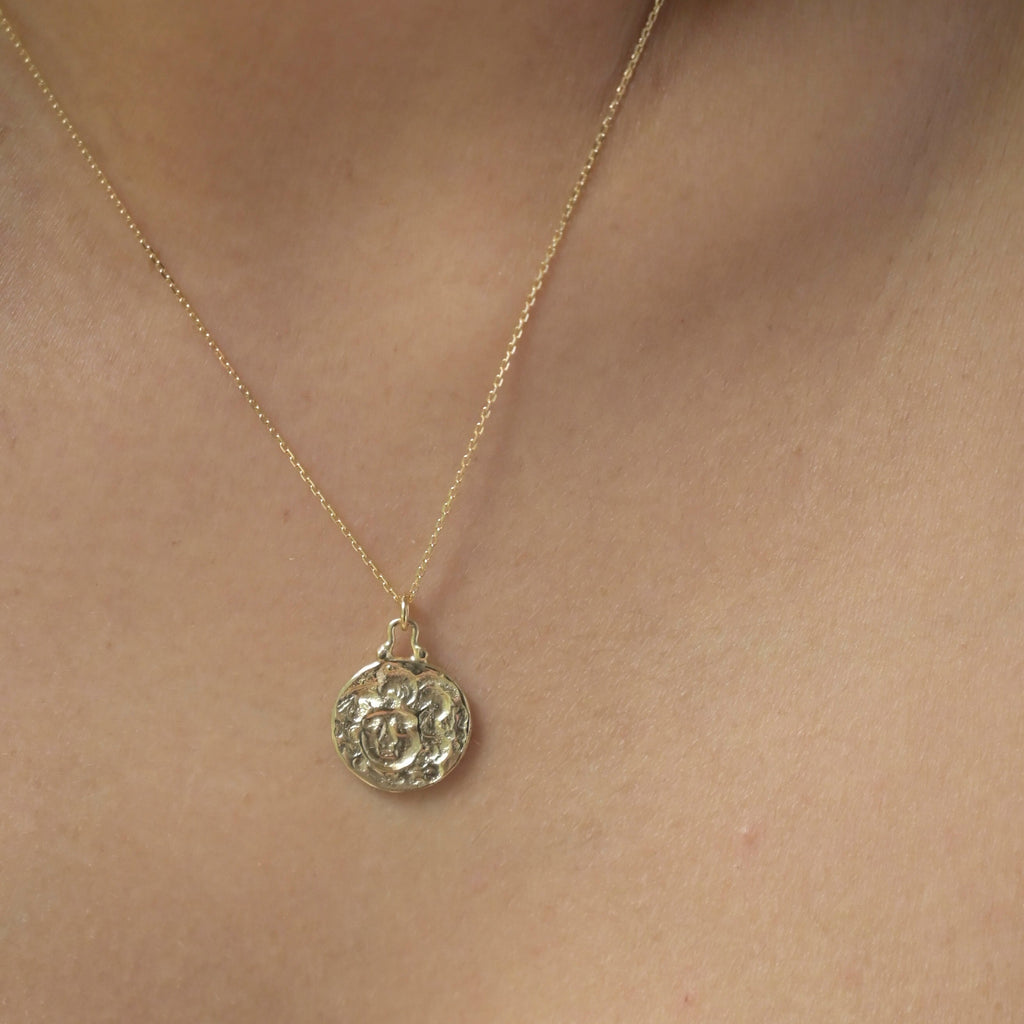 9ct Personalised Gold Medusa Pendant Necklace