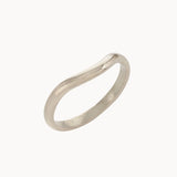 9ct White Gold Curved Nesting Wedding Ring