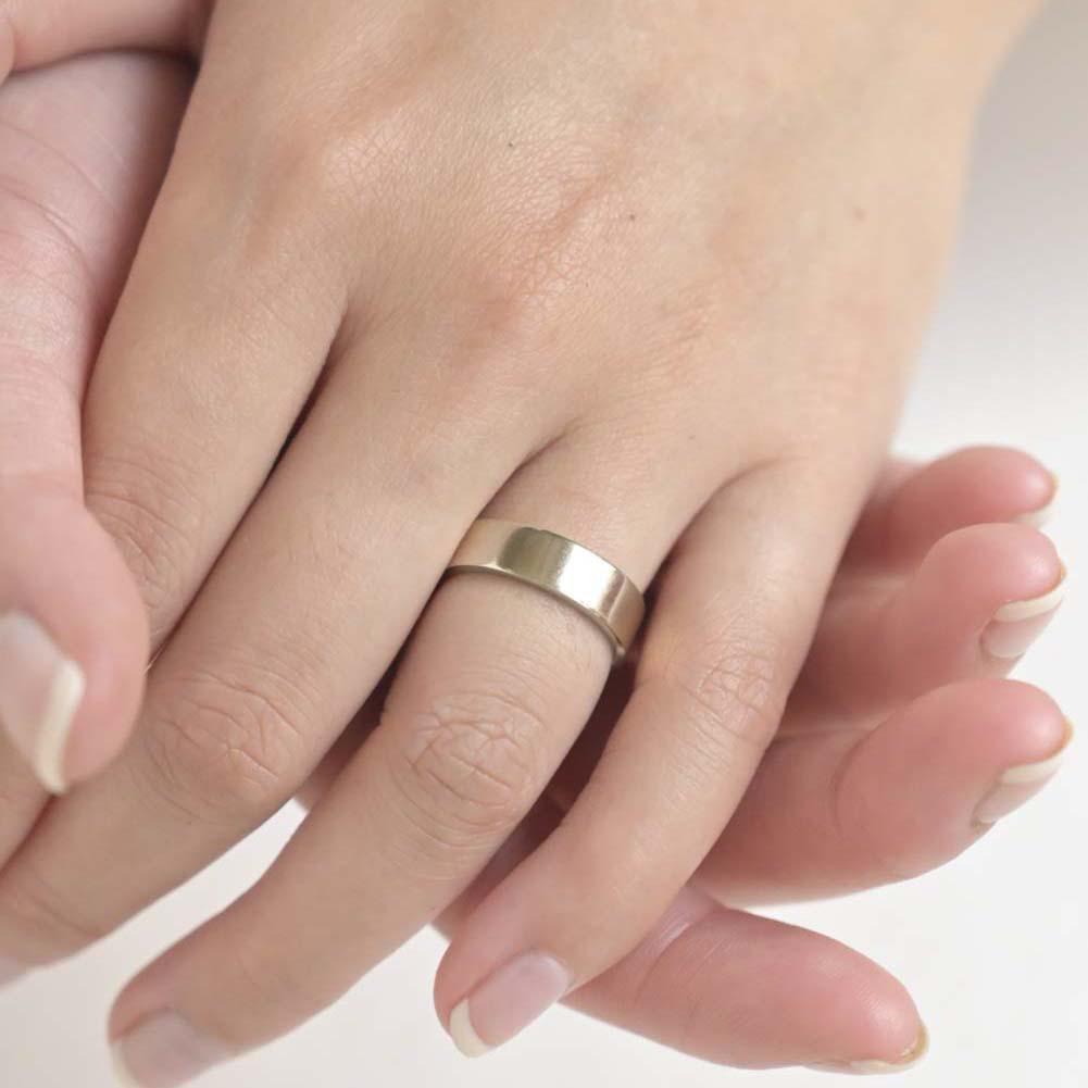 9ct White Gold Wide Flat Wedding Ring