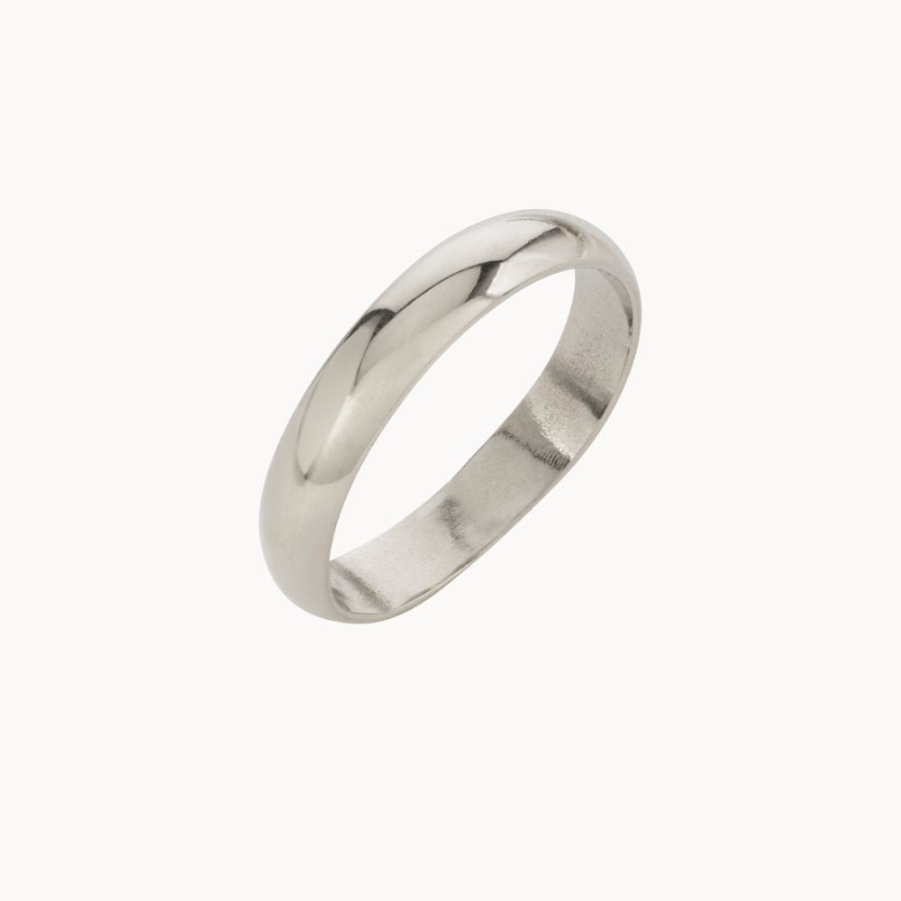 9ct White Gold Wide Wedding Ring