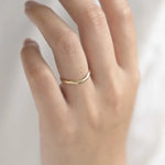 9ct Yellow Gold Curved Nesting Wedding Ring