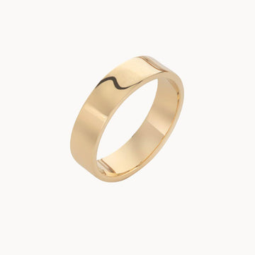 9ct Yellow Gold Wide Flat Wedding Ring