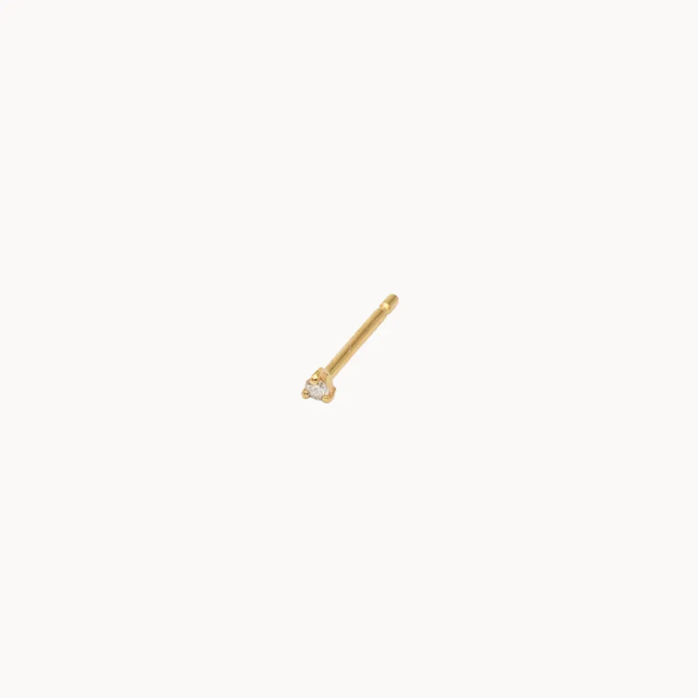single 1.5mm diamond stud in yellow gold