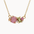 Gold necklace with pink, green and orange sapphires and round diamonds