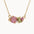 Gold necklace with pink, green and orange sapphires and round diamonds