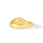 East-West Oval Bezel Yellow Diamond Engagement Ring-Engagement Rings-Wild Fawn Jewellery