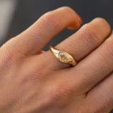East-West Oval Bezel Yellow Diamond Engagement Ring-Engagement Rings-Wild Fawn Jewellery