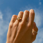Oval Butter Yellow Diamond Faux Bezel Engagement Ring-Engagement Rings-Wild Fawn Jewellery