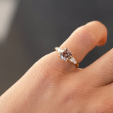 5-Stone Brown Round Diamond Engagement Ring-Engagement Rings-Wild Fawn Jewellery