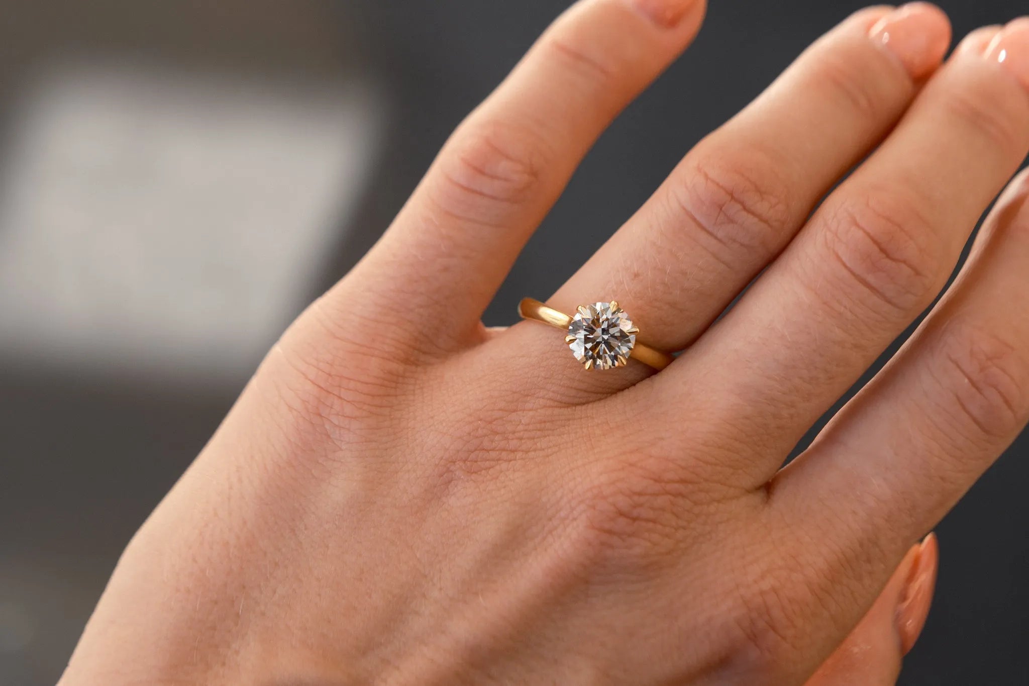 Solitaire Brown Diamond Engagement Ring-Engagement Rings-Wild Fawn Jewellery
