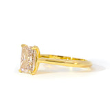 Light Brown Emerald Cut Solitaire Engagement Ring-Engagement Rings-Wild Fawn Jewellery