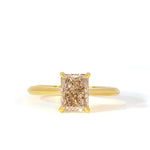 Light Brown Emerald Cut Solitaire Engagement Ring-Engagement Rings-Wild Fawn Jewellery