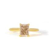 Light Brown Emerald Cut Solitaire Engagement Ring-Engagement Rings-Wild Fawn Jewellery