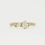 Dainty Oval Diamond Cluster Engagement Ring-Engagement Rings-Wild Fawn Jewellery