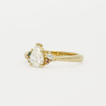 Pear Diamond Cluster Engagement Ring with Blue and Pink Sapphires-Engagement Rings-Wild Fawn Jewellery