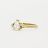 Pear Diamond Cluster Engagement Ring with Blue and Pink Sapphires-Engagement Rings-Wild Fawn Jewellery