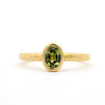 Solitaire Bezel Light Green Sapphire Engagement Ring with Organic Band-Engagement Rings-Wild Fawn Jewellery
