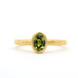 Solitaire Bezel Light Green Sapphire Engagement Ring with Organic Band-Engagement Rings-Wild Fawn Jewellery