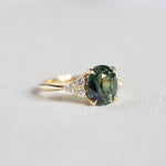 Bi-colour Large Sapphire Engagement Ring