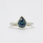Blue Sapphire Pear Cut Engagement Ring