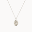 Silver capricorn necklace with a pendant on a white background