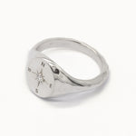 Diamond Compass Signet Ring