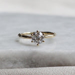 Diamond Solitaire Ring with Natural Band