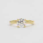 Diamond Solitaire Ring with Natural Band