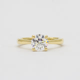 Diamond Solitaire Ring with Natural Band