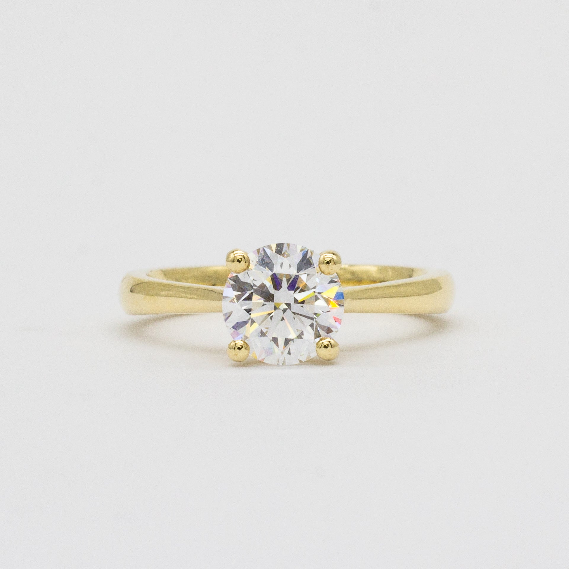 Diamond Solitaire Ring with Natural Band