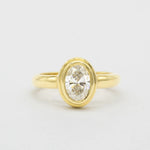 Double Bezel Set Solitaire Diamond Engagement Ring