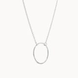 Silver Open Hammered Circle Pendant Necklace-Necklaces-Wild Fawn Jewellery